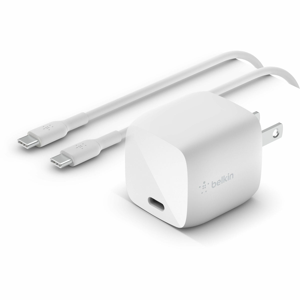 Belkin BoostCharge 30W USB-C GaN Wall Charger (USB-C Cable included) - Power Adapter - WCH001dq1MWH-B6