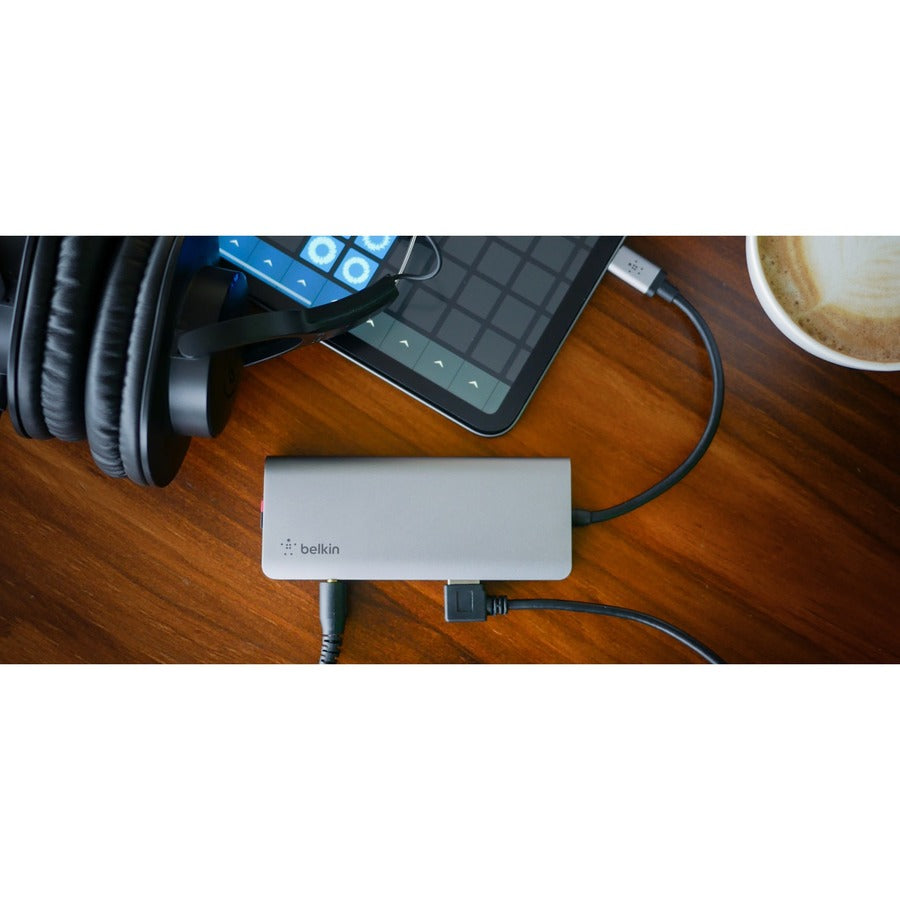 Belkin USB-C 7-in-1 Multiport Adapter, Laptop Docking Station, 2x USB-A 3.1 Gen 2, 4k HDMI 2.0, 100W Power Delivery 3.0 - PVC003btSGY