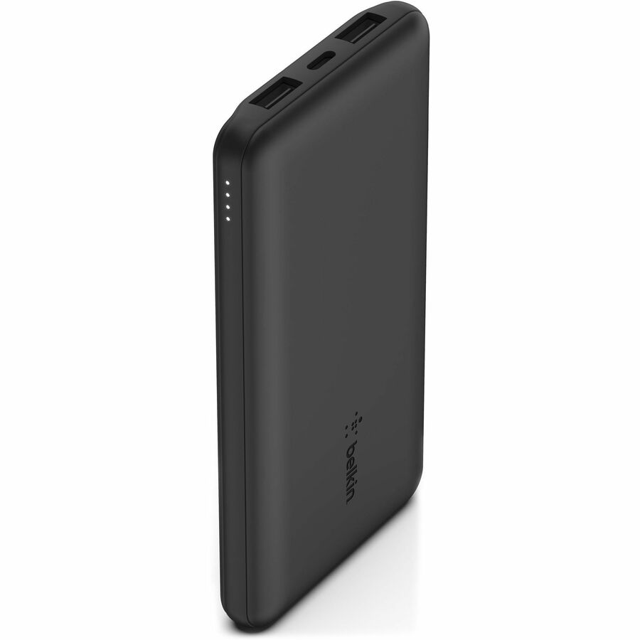 Belkin 15W USB-C 3-Port Power Bank - 10k mAh - 1xUSB-C (15W), 2xUSB-A (10W) - Portable Charger - w/ USB-C Cable - Black - BPB011btBK