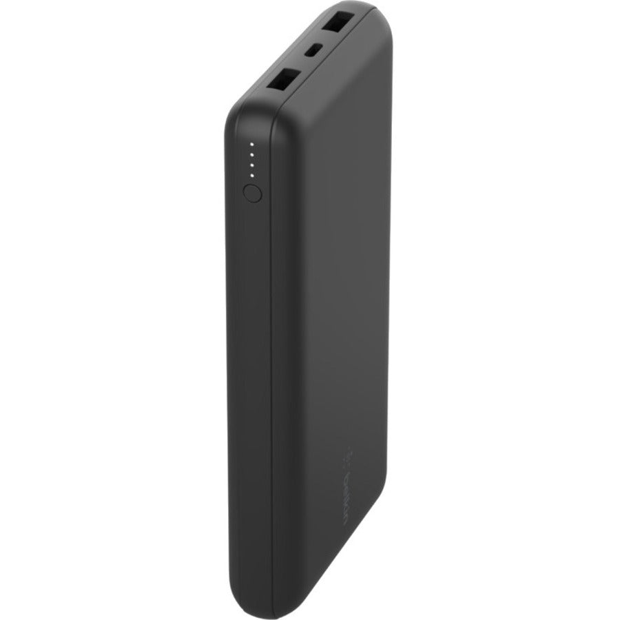 Belkin 15W 3-port USB Power Bank - 20K mAh - 2xUSB-A (12W), 1xUSB-C (15W) - Portable Charger - w/ USB-A to USB-C Cable - Black - BPB012btBK