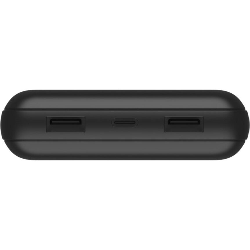 Belkin 15W 3-port USB Power Bank - 20K mAh - 2xUSB-A (12W), 1xUSB-C (15W) - Portable Charger - w/ USB-A to USB-C Cable - Black - BPB012btBK
