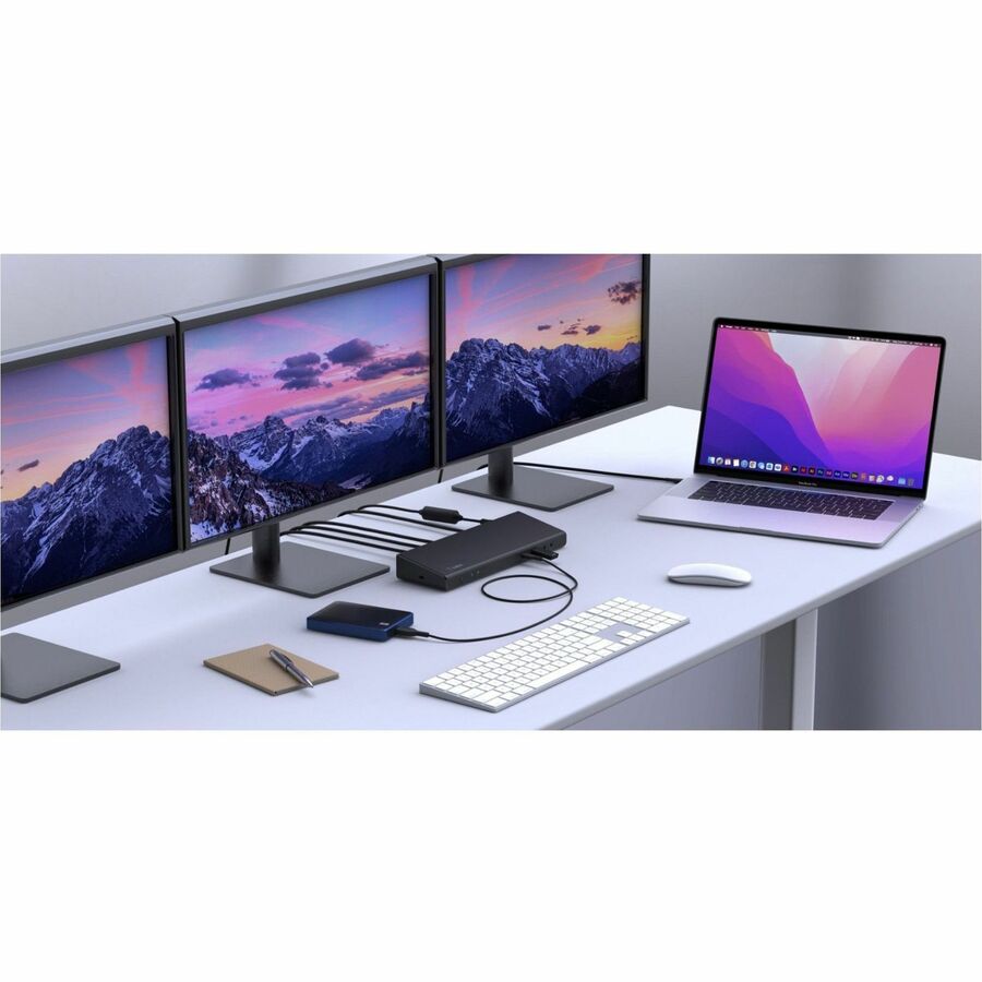 Belkin Universal 15-Port Triple Display USB-C Docking Station - 5 Gbps - 85W - 2xUSB-C, 5xUSB-A, 2xDP 3xHDMI, 1xEthernet, 2x3.5mm Audio - 4K - w/ USB-C Cable - Black - INC007ttBK