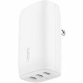 Belkin 67W Portable 3-Port USB-C Wall Charger - 3xUSB-C (67W Total) - Fast Charging - Power Adapter - White - WCC002DQWH