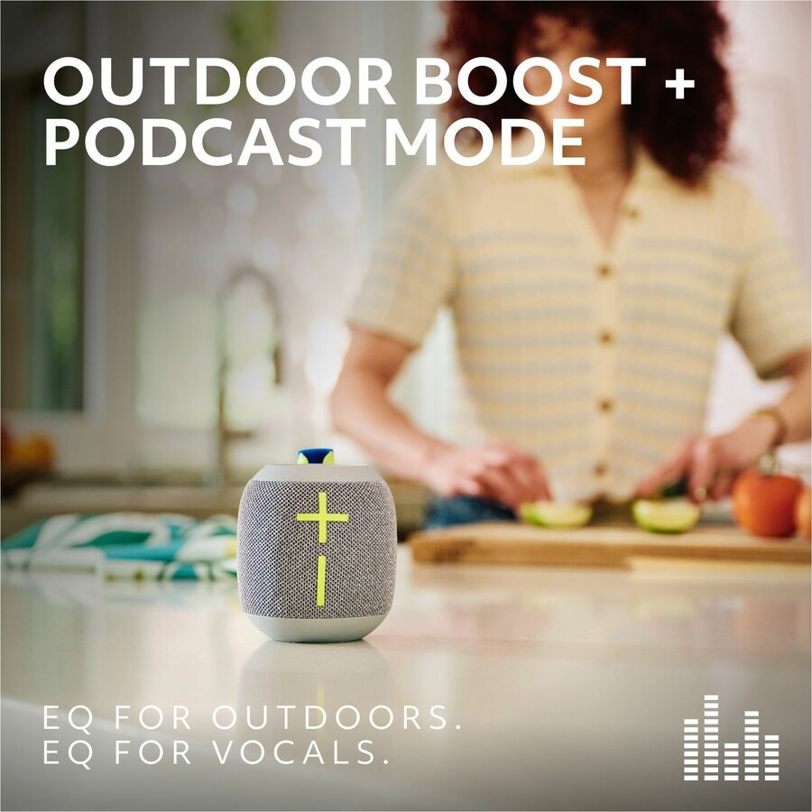 Ultimate Ears WONDERBOOM 4 Portable Waterproof Bluetooth Speaker With Big Bass and 360-Degree Sound, Dustproof Floating Speaker With 131ft (40m) Range, Gray - 984-001879