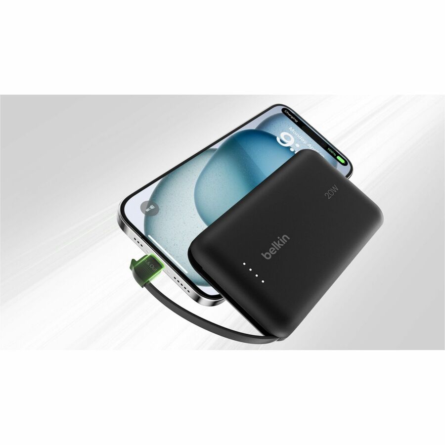 Belkin BoostCharge Power Bank 10K With Integrated Cable - BPB021fqBK