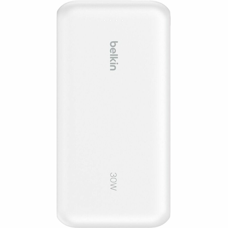 Belkin 30W 2-port Power Bank w/ Integrated USB-C Cable - 20K mAh - 1xUSB-A, 1xUSB-C - Portable Charger - White - BPB024fqWH