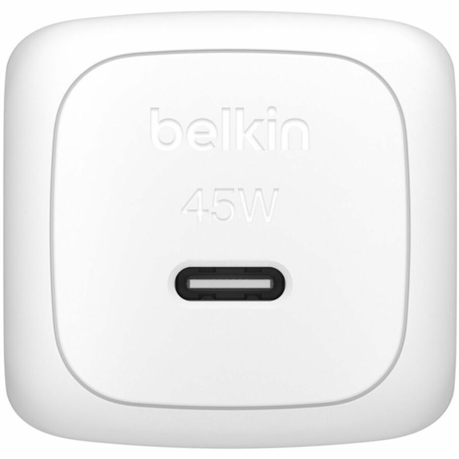 Belkin 45W Portable USB-C Wall Charger - 1xUSB-C (45W) - Fast Charge - Power Adapter - White - WCA013dqWH