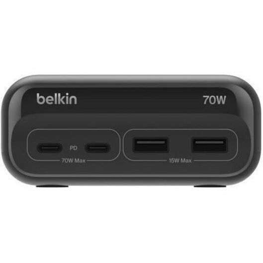 Belkin 3-Outlet Charging Station w/ 2x USB-A & 2x USB-C Ports 70W - 5ft/1.5m Cord - Straight Plug - Black - SRZ001tt5