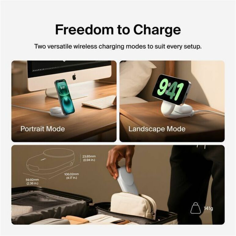 Belkin 25W 2-in-1 Wireless Foldable Magnetic Qi2 Charging Pad for Smartphones & Airpods