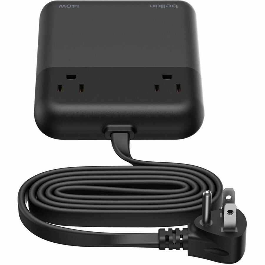 Belkin 2-Outlet Charging Station w/ 1x USB-A & 3x USB-C Ports 140W - 5ft/1.5m Cord - Straight Plug - Black - SRZ003tt5