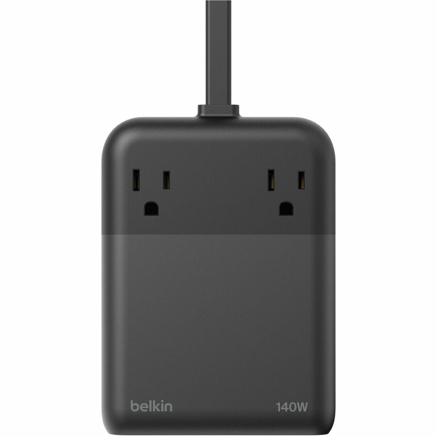 Belkin 2-Outlet Charging Station w/ 1x USB-A & 3x USB-C Ports 140W - 5ft/1.5m Cord - Straight Plug - Black - SRZ003tt5