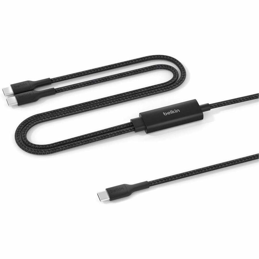 Belkin BoostCharge Pro Braided USB-C to Dual USB-C Cable 140W, Black, 5ft/1.5m - CAC004fq1.5MBK