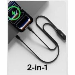 Belkin BoostCharge Pro Braided USB-C to Dual USB-C Cable 140W, Black, 5ft/1.5m - CAC004fq1.5MBK
