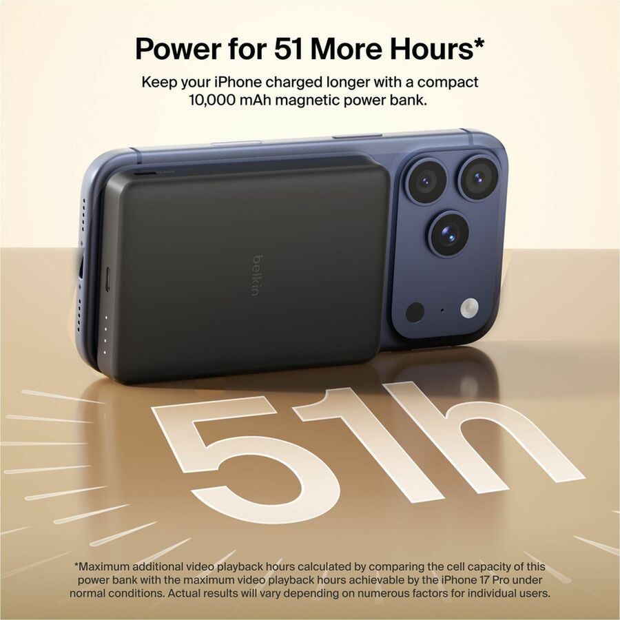 Belkin BoostCharge Slim Magnetic Power Bank 10K - BPD015fqBK