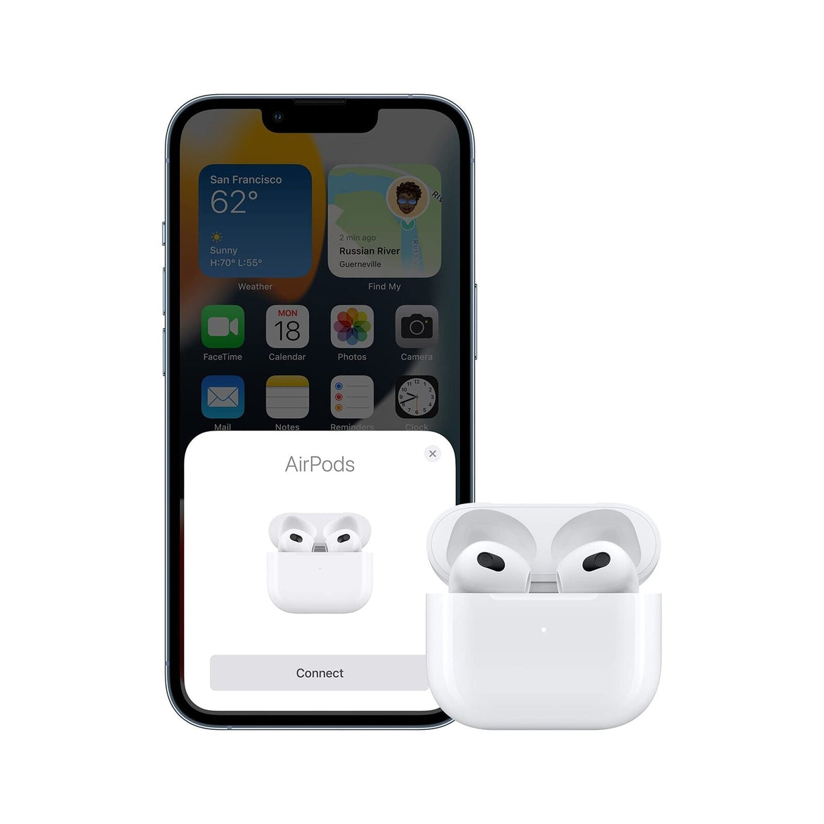Apple AirPods (3rd generation) with Lightning Charging Case ƒ?? White ƒ?? MPNY3AM/A
