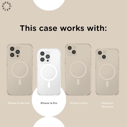 PopSockets iPhone 14 Pro Phone Case with MagSafe- Mickey Dots White