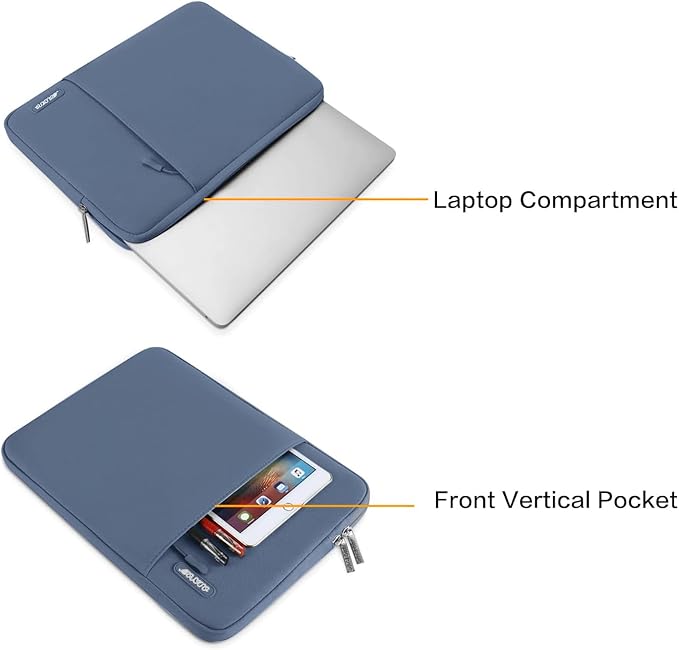 MOSISO Laptop Case 15 inch, 15 inch Laptop Sleeve Compatible with MacBook Air 15 M4 A3241 M3 A3114 M2 A2941 2025 2024 2023,Dell XPS 15,Polyester Vertical Computer Sleeve Bag with Pocket, Steel Blue