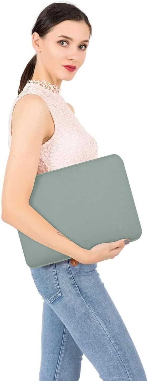 MOSISO Laptop Case 14 inch, 14 inch Laptop Sleeve Bag Compatible with HP Lenovo Dell ASUS Acer, HP Stream, Dell Latitude, Lenovo IdeaPad, Neoprene Computer Sleeve Bag with Small Case, Antique Green