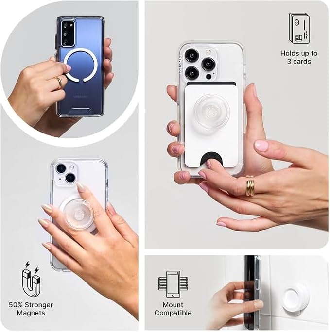 PopSockets iPhone 15 Pro Phone Case with MagSafe, Wireless Charging Compatible, Disney - Boho Wildflowers Blue