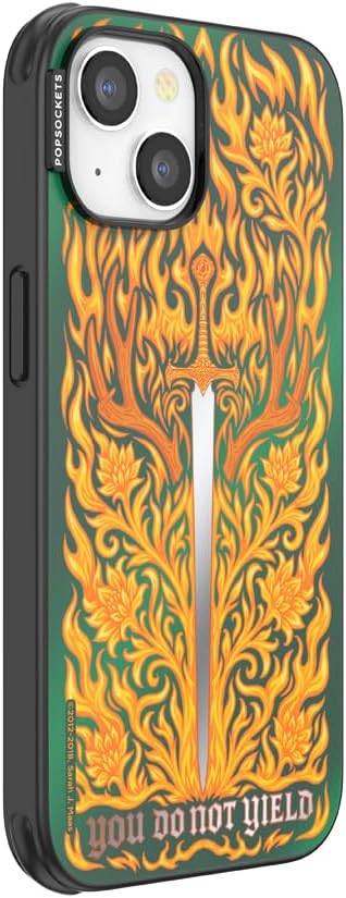 PopSockets iPhone 14 Phone Case with MagSafe- Fireheart | Magnetic, Wireless Charging, Camera & Drop Protection, Acotar, Throne, Glass, Sarah, Dragon