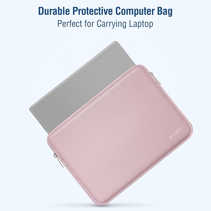 MOSISO Laptop Case 18.5 inch, 18-18.5 inch Laptop Sleeve Bag Compatible with ASUS Gaming Monitor HP Dell Lenovo Notebook, Neoprene Computer Sleeve Bag with Small Case, Baby Pink