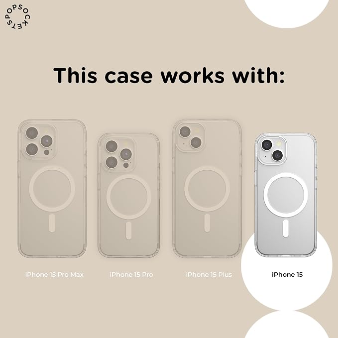 PopSockets iPhone 15 Phone Case with MagSafe, Wireless Charging Compatible, Disney - Boho Wildflowers Maroon