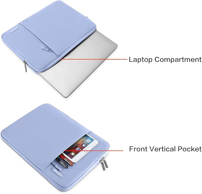 MOSISO Laptop Case 13 inch, 13 inch Laptop Sleeve Compatible with MacBook Air M4 M3 M2 M1 2025-2018 / Pro M2 M1 2025-2016, Polyester Vertical Computer Sleeve Bag with Pocket, Pastel Blue