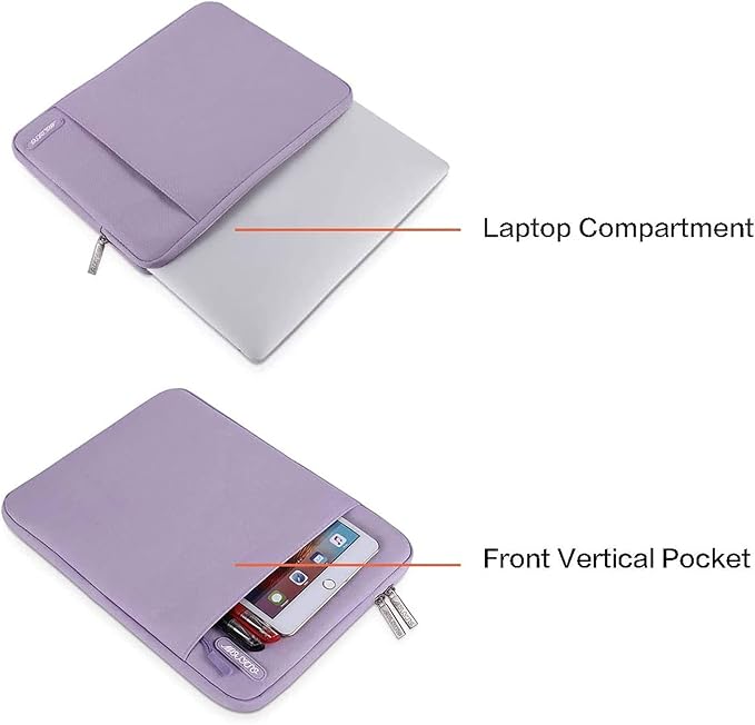 MOSISO Laptop Case 13 inch, 13 inch Laptop Sleeve Compatible with MacBook Air M4 M3 M2 M1 2025-2018 / Pro M2 M1 2025-2016, Polyester Vertical Computer Sleeve Bag with Pocket, Purple