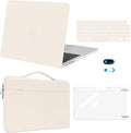 MOSISO Compatible with MacBook Air 13 inch Case 2025 2024 2023 2022 M4 A3240 M3 A3113 M2 A2681, Hard Shell&Sleeve Bag&Keyboard Skin&Webcam Cover&Screen Film for MacBook Air 13.6 inch, Beige