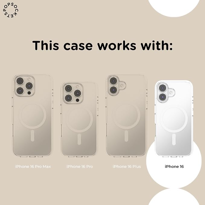 PopSockets iPhone 16 Phone Case with MagSafe- Coastal Dye Purple | Magnetic, Wireless Charging, Camera & Drop Protection, Purple, Aura, Rainbow, Colorful