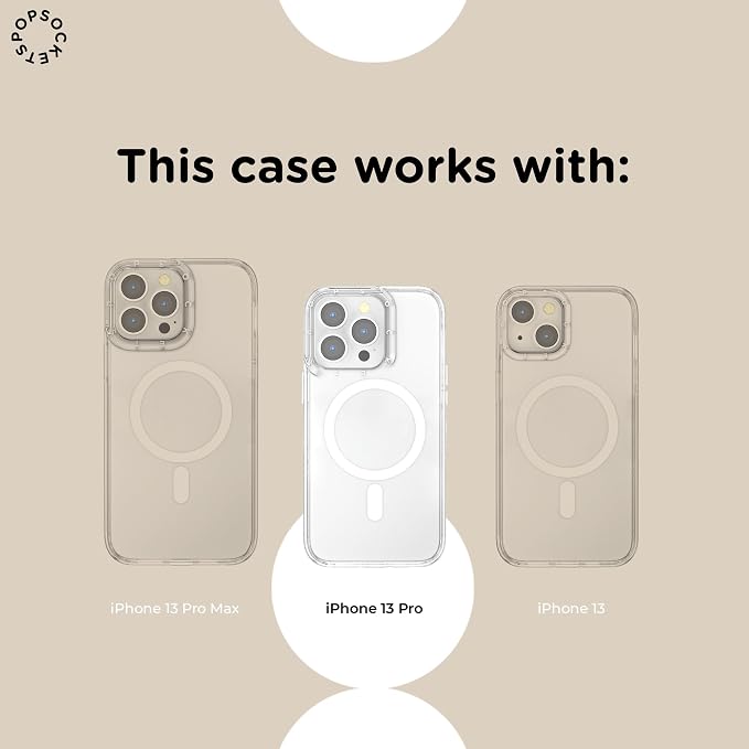 PopSockets iPhone 13 Pro Phone Case with MagSafe- to-Go Wrap | Magnetic, Wireless Charging, Camera & Drop Protection, Checkered, Red, Textured