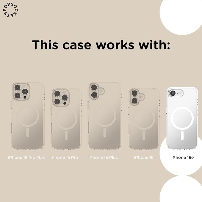 PopSockets iPhone 16E Case Compatible with MagSafe, Phone Case for iPhone 16E, Wireless Charging Compatible, Case Only - The 13