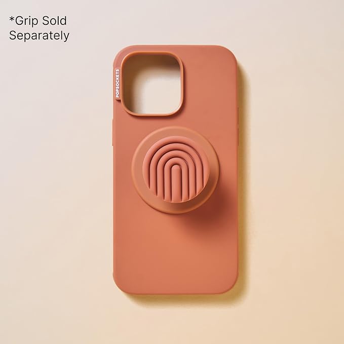 PopSockets iPhone 15 Phone Case with MagSafe, Wireless Charging Compatible, Neutral - Terra-Cotta