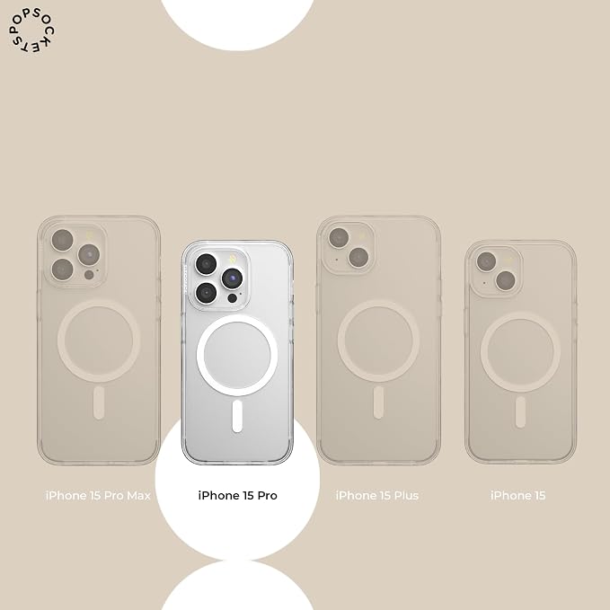 PopSockets iPhone 15 Pro Case Compatible with MagSafe, Phone Case for iPhone 15 Pro, Wireless Charging Compatible, Case Only - Red Shrooms