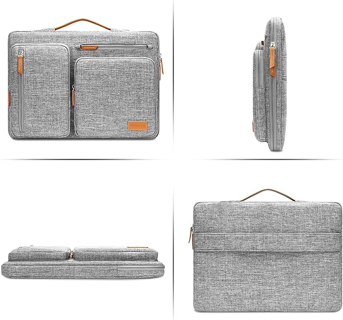 MOSISO 360 Protective Laptop Case 14 inch, 14 inch Laptop Sleeve Compatible with HP Lenovo Dell ASUS Acer, HP, Dell Latitude, Lenovo, Side Open Carrying Case with 4 Zipper Pockets&Handle, Gray