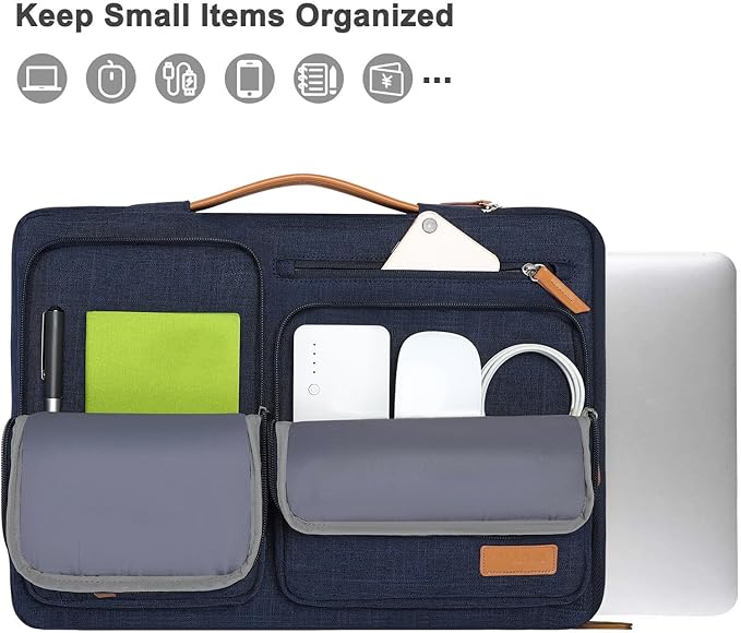 MOSISO 360 Protective Laptop Case 17.3 inch, 17-17.3 inch Laptop Sleeve Compatible with Dell, HP, Lenovo, Asus, Acer, Alienware, Side Open Carrying Case with 4 Zipper Pockets&Handle, Navy Blue