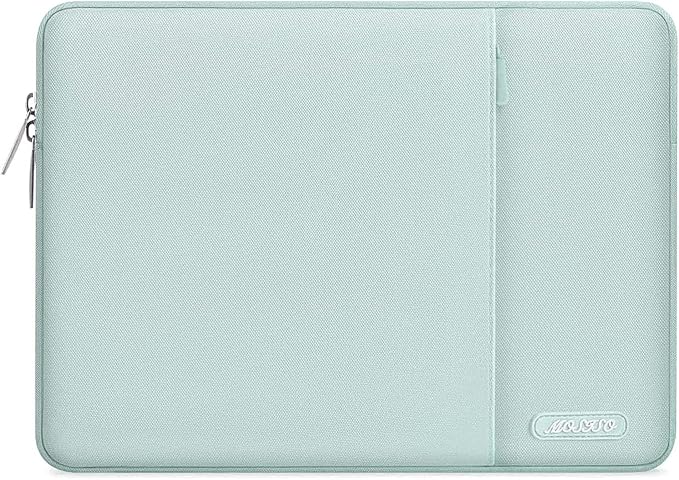 MOSISO Laptop Case 12.3 inch, 11.6-12.3 inch Laptop Sleeve Compatible with MacBook Air 11.6, Acer HP Dell Lenovo Samsung, Surface Pro, Polyester Vertical Computer Sleeve Bag with Pocket, Mint Green