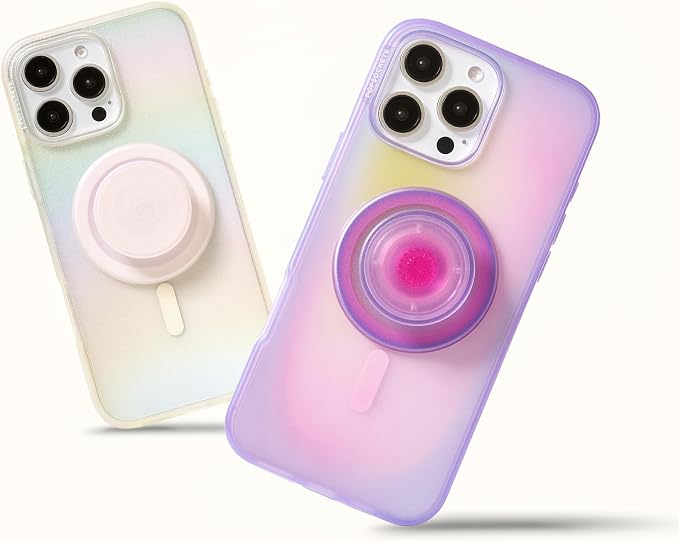 PopSockets iPhone 16 Pro Max Phone Case with MagSafe, Wireless Charging Compatible, Purple - Aura