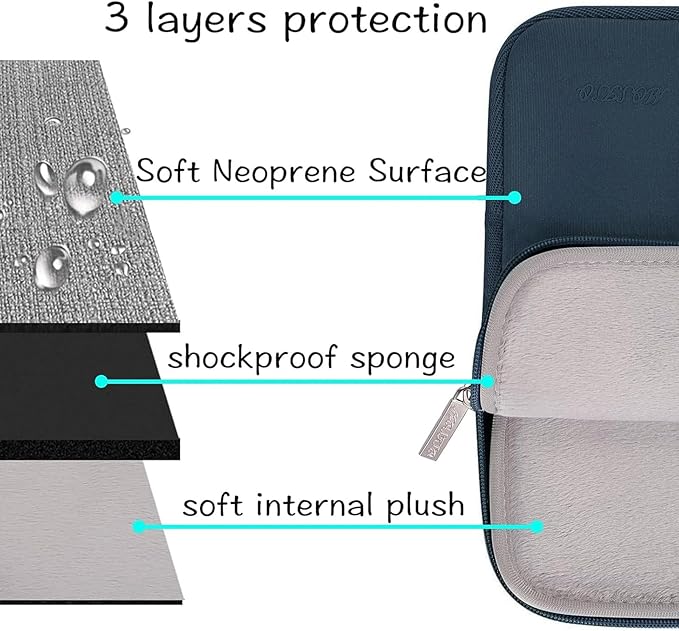 MOSISO Laptop Case 13 inch, 13 inch Laptop Sleeve Bag Compatible with MacBook Air 13 M4 M3 M2 M1 2025-2018 / Pro 13 M2 M1 2025-2016, Neoprene Computer Sleeve Bag with Small Case, Haze Blue