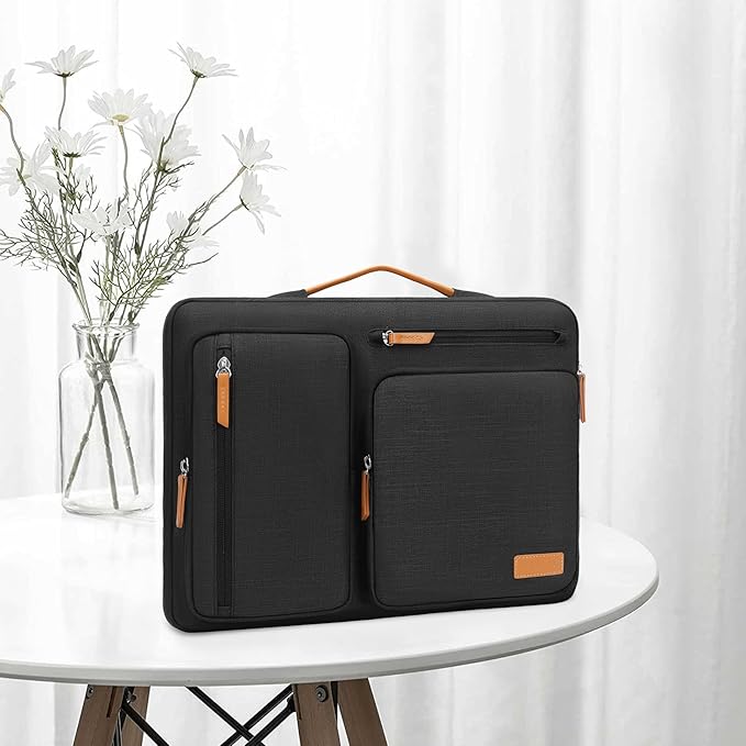 MOSISO 360 Protective Laptop Case 17.3 inch, 17-17.3 inch Laptop Sleeve Compatible with Dell, HP, Lenovo, Asus, Acer, Alienware, Side Open Carrying Case with 4 Zipper Pockets&Handle, Black