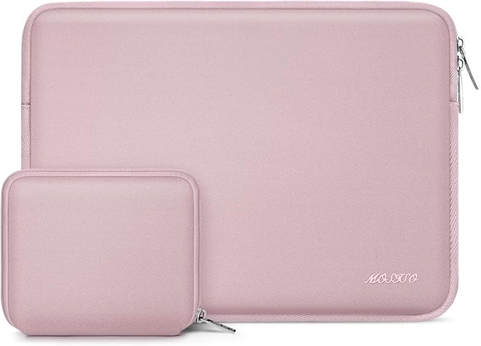 MOSISO Laptop Case 13 inch, 13 inch Laptop Sleeve Bag Compatible with MacBook Air 13 M4 M3 M2 M1 2025-2018 / Pro 13 M2 M1 2025-2016, Neoprene Computer Sleeve Bag with Small Case, Baby Pink