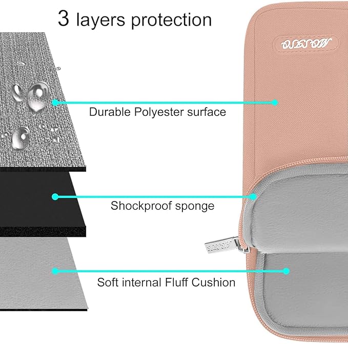 MOSISO Laptop Case 15 inch, 15 inch Laptop Sleeve Compatible with MacBook Air 15 M4 A3241 M3 A3114 M2 A2941 2025 2024 2023,Dell XPS 15,Polyester Vertical Computer Sleeve Bag with Pocket, Salmon Pink