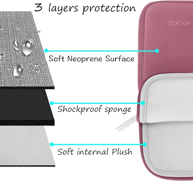 MOSISO Laptop Case 13.3 inch, 13-13.3 inch Laptop Sleeve Bag Compatible with MacBook Air/Pro 13 / Pro 14, HP Dell ASUS Lenovo Notebook, Neoprene Computer Sleeve Bag with Small Case, Dusty Rose