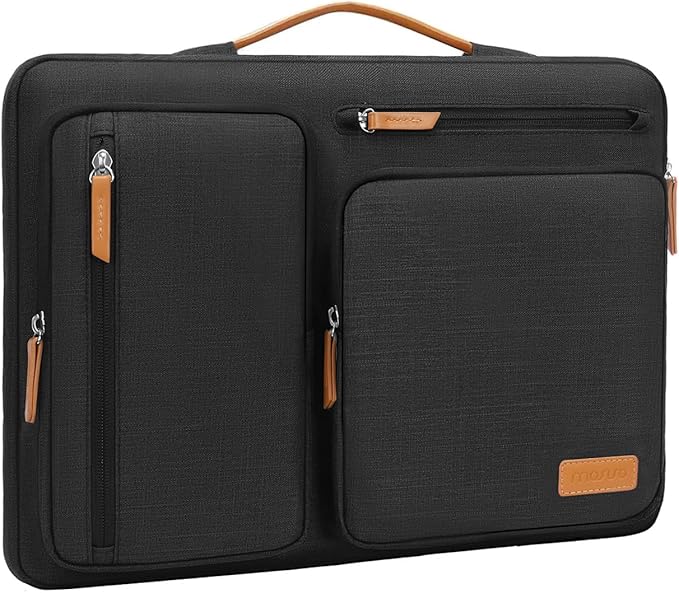 MOSISO 360 Protective Laptop Case 14 inch, 14 inch Laptop Sleeve Compatible with HP Lenovo Dell ASUS Acer, HP, Dell Latitude, Lenovo, Side Open Carrying Case with 4 Zipper Pockets&Handle, Black