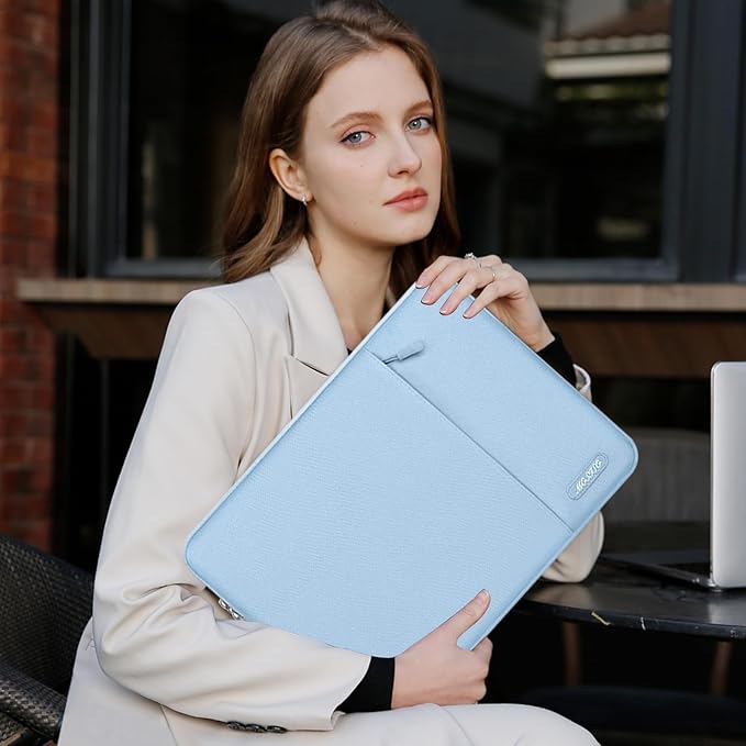 MOSISO Laptop Case 13 inch, 13 inch Laptop Sleeve Compatible with MacBook Air M4 M3 M2 M1 2025-2018 / Pro M2 M1 2025-2016, Polyester Vertical Computer Sleeve Bag with Pocket, Air Blue
