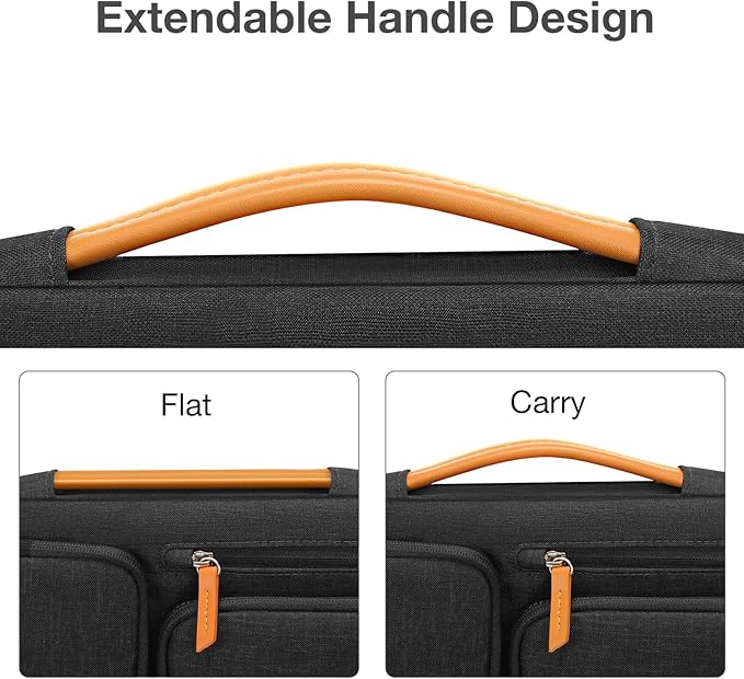 MOSISO 360 Protective Laptop Case 14 inch, 14 inch Laptop Sleeve Compatible with HP Lenovo Dell ASUS Acer, HP, Dell Latitude, Lenovo, Side Open Carrying Case with 4 Zipper Pockets&Handle, Black