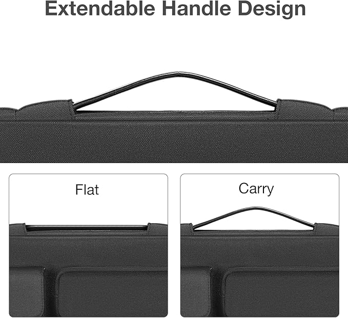 MOSISO 360 Protective Laptop Case 13.3 inch, 13-13.3 inch Laptop Sleeve Compatible with MacBook Air/Pro 13 / Pro 14, HP Dell ASUS Lenovo, Side Open Bag with 2 Raised&1 Flapover Pockets, Black