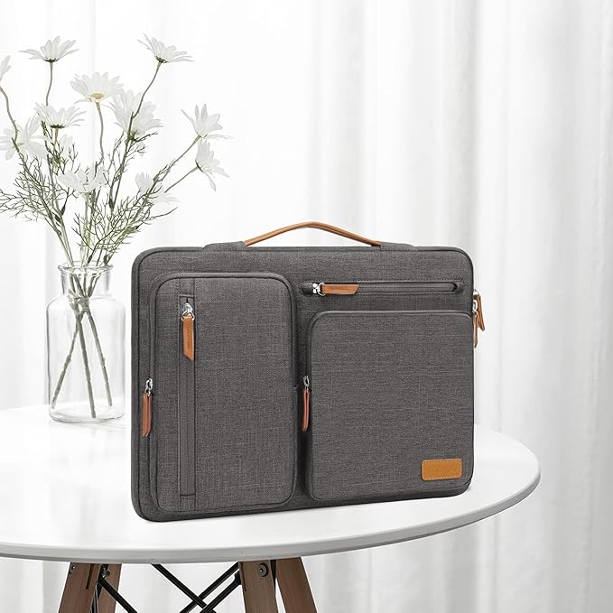 MOSISO 360 Protective Laptop Case 13 inch, 13 inch Laptop Sleeve Compatible with MacBook Air M4 M3 M2 M1 2025-2018/Pro M2 M1 2025-2016, Side Open Carrying Case with 4 Zipper Pockets&Handle, Taupe Gray