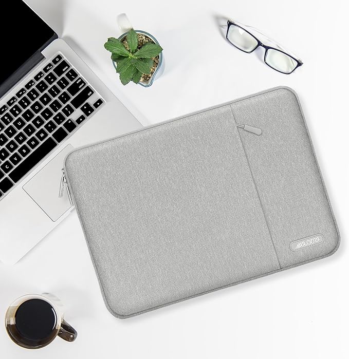 MOSISO Laptop Case 17.3 inch, 17-17.3 inch Laptop Sleeve Compatible with Dell, HP, Lenovo, Asus, Acer, Alienware, Polyester Vertical Computer Sleeve Bag with Pocket, Gray