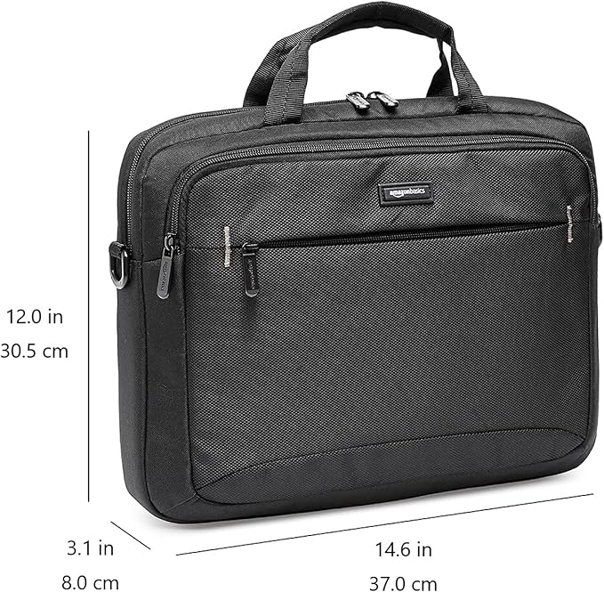 Amazon Basics 14 Inch Laptop and Tablet Shoulder Bag Carrying Case, Black, 24-Pack | 14 inch, Shoulder Strap, 24-pack